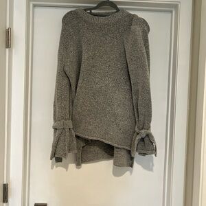 J.O.A. Heather Gray Tie Sleeve Sweater